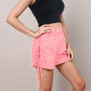 Gingham Lounge Shorts with Elastic Waistband Adjustable Side Tie Details and Relaxed Casual Fit