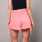 Gingham Lounge Shorts with Elastic Waistband Adjustable Side Tie Details and Relaxed Casual Fit