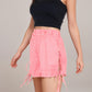 Gingham Lounge Shorts with Elastic Waistband Adjustable Side Tie Details and Relaxed Casual Fit