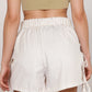 Gingham Lounge Shorts with Elastic Waistband Adjustable Side Tie Details and Relaxed Casual Fit
