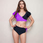 Swim Women's Two Piece Bikini Set with Flutter Sleeve Top and High Waist Ruched Bottoms