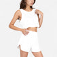 Eyelet Tank and Lounge Shorts Set with Elastic Waist and Relaxed Cropped Fit