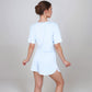 Ribbed Pajama Set with Cropped Short Sleeve Top Crew Neckline and Elastic Waist Lounge Shorts