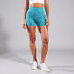 Active Women's Seamless Leopard Print Biker Shorts with High Waist and Scrunch Detail
