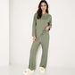 Henley Pajama Set with Long Sleeve Button-Front Top Relaxed Fit and Full-Length Stretch Lounge Pants
