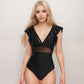 Swim Women's One Piece Swimsuit with Mesh Waist Detail and Flutter Shoulder Straps
