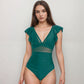 Swim Women's One Piece Swimsuit with Mesh Waist Detail and Flutter Shoulder Straps