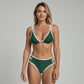 Swim Women's High Waist Bikini Set with Double Strap Triangle Top and Side Ring Strap Bottoms