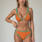 Swim Women's High Waist Bikini Set with Double Strap Triangle Top and Side Ring Strap Bottoms