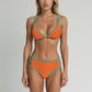 Swim Women's High Waist Bikini Set with Double Strap Triangle Top and Side Ring Strap Bottoms
