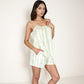 Floral Stripe Camisole and Lounge Shorts Set with Elastic Waist and Relaxed Fit