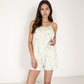 Floral Stripe Camisole and Lounge Shorts Set with Elastic Waist and Relaxed Fit