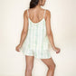 Floral Stripe Camisole and Lounge Shorts Set with Elastic Waist and Relaxed Fit