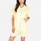 Gingham Short Sleeve Pajama Set with Contrast Buttons and Matching Shorts