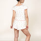 Floral Print Flutter Sleeve Pajama Set with Bow Front Detail and Ruffle Trim Lounge Shorts