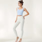 Zip-Up Cropped Athletic Tank Top with Built-In Bra and Contoured Seam Design