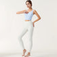 Zip-Up Cropped Athletic Tank Top with Built-In Bra and Contoured Seam Design