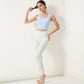 Zip-Up Cropped Athletic Tank Top with Built-In Bra and Contoured Seam Design