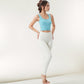 Zip-Up Cropped Athletic Tank Top with Built-In Bra and Contoured Seam Design