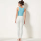 Zip-Up Cropped Athletic Tank Top with Built-In Bra and Contoured Seam Design
