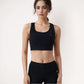 High Support Athletic Sports Bra with Scoop Neck and Wide Adjustable Straps