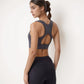 High Support Athletic Sports Bra with Scoop Neck and Wide Adjustable Straps