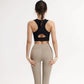 Scoop Neck Sports Bra with Wide Shoulder Straps and Seamless Fitted Design