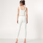 Square Neck Cropped Sports Tank Top with Wide Shoulder Straps and Smooth Seamless Finish