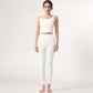 Square Neck Cropped Sports Tank Top with Wide Shoulder Straps and Smooth Seamless Finish
