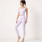 Square Neck Cropped Sports Tank Top with Wide Shoulder Straps and Smooth Seamless Finish
