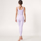 Square Neck Cropped Sports Tank Top with Wide Shoulder Straps and Smooth Seamless Finish
