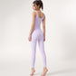Square Neck Cropped Sports Tank Top with Wide Shoulder Straps and Smooth Seamless Finish