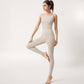 Square Neck Cropped Sports Tank Top with Wide Shoulder Straps and Smooth Seamless Finish