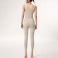 Square Neck Cropped Sports Tank Top with Wide Shoulder Straps and Smooth Seamless Finish