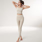 Square Neck Cropped Sports Tank Top with Wide Shoulder Straps and Smooth Seamless Finish