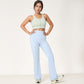 Front Zip Crop Sports Bra with Scoop Neckline and Wide Shoulder Straps for Medium Support