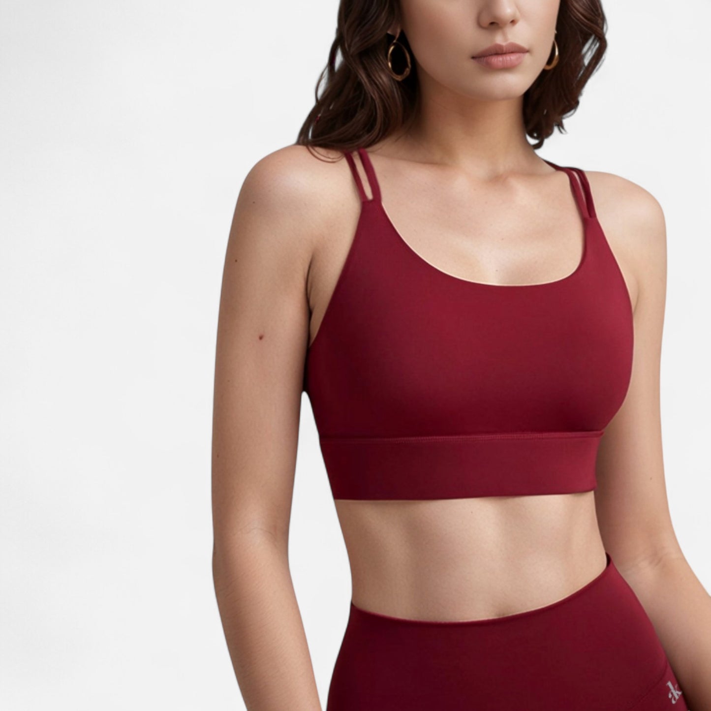 Strappy Sports Bra with Scoop Neckline and Double Strap Detail for Flexible Low to Medium Impact Support