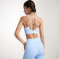Strappy Sports Bra with Scoop Neckline and Double Strap Detail for Flexible Low to Medium Impact Support