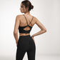 Scoop Neck Sports Bra with Thin Adjustable Straps and Wide Elastic Band for Comfortable Light Support