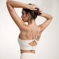 Scoop Neck Sports Bra with Thin Adjustable Straps and Wide Elastic Band for Comfortable Light Support