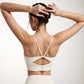 Scoop Neck Sports Bra with Thin Adjustable Straps and Wide Elastic Band for Comfortable Light Support