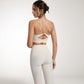 Scoop Neck Sports Bra with Thin Adjustable Straps and Wide Elastic Band for Comfortable Light Support