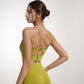 Scoop Neck Sports Bra with Thin Adjustable Straps and Wide Elastic Band for Comfortable Light Support
