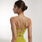 Scoop Neck Sports Bra with Thin Adjustable Straps and Wide Elastic Band for Comfortable Light Support