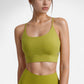 Scoop Neck Sports Bra with Thin Adjustable Straps and Wide Elastic Band for Comfortable Light Support