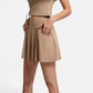 High Waist Flowy Athletic Skort with Pockets and Built-In Shorts