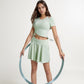 High Waist Flowy Athletic Skort with Pockets and Built-In Shorts