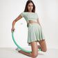High Waist Flowy Athletic Skort with Pockets and Built-In Shorts