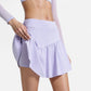 High Waist Active Skort with Built-In Shorts and Soft Gathered Hem Detail