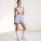 High Waist Active Shorts with Elastic Side Waistband Large Pockets and Adjustable Drawstring Hem